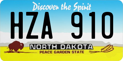 ND license plate HZA910