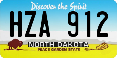 ND license plate HZA912