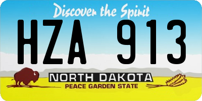 ND license plate HZA913