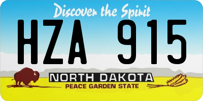 ND license plate HZA915