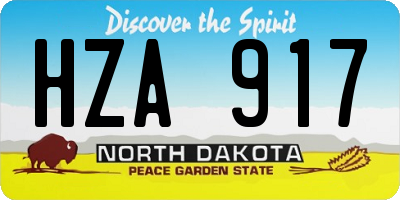 ND license plate HZA917