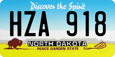 ND license plate HZA918