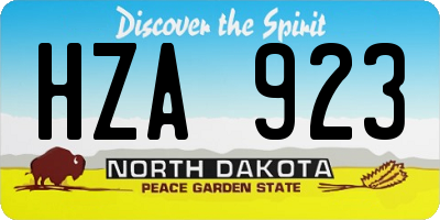 ND license plate HZA923