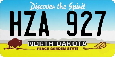 ND license plate HZA927