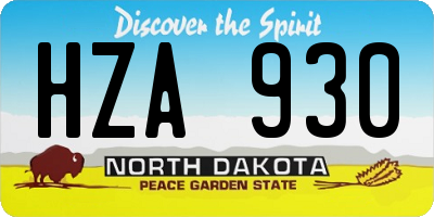 ND license plate HZA930