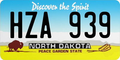 ND license plate HZA939