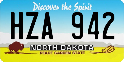 ND license plate HZA942