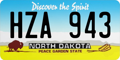 ND license plate HZA943