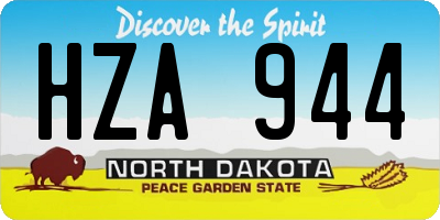 ND license plate HZA944