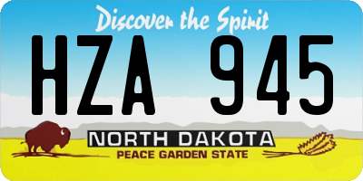 ND license plate HZA945