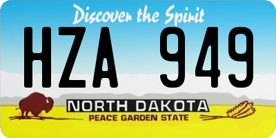 ND license plate HZA949