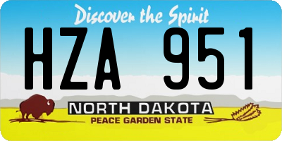 ND license plate HZA951