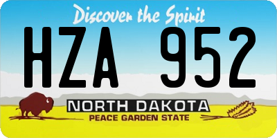 ND license plate HZA952