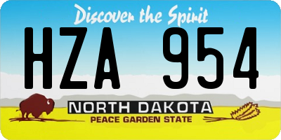 ND license plate HZA954