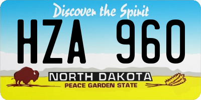 ND license plate HZA960