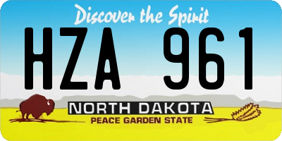 ND license plate HZA961