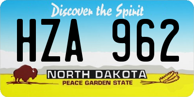 ND license plate HZA962
