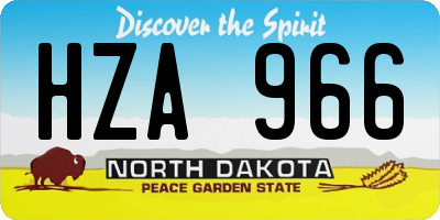ND license plate HZA966