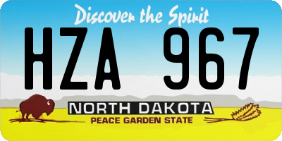 ND license plate HZA967