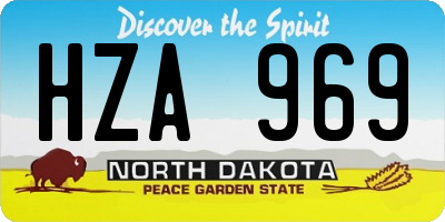 ND license plate HZA969