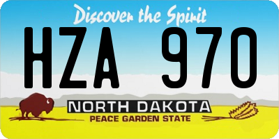 ND license plate HZA970