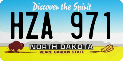 ND license plate HZA971