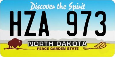 ND license plate HZA973