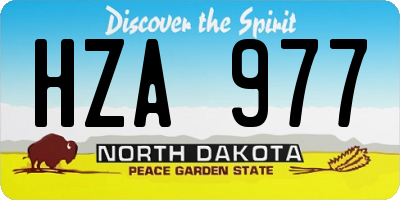 ND license plate HZA977