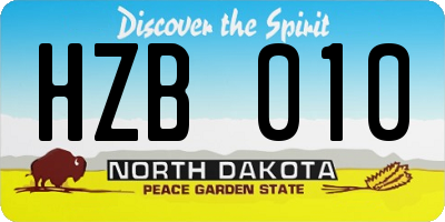 ND license plate HZB010