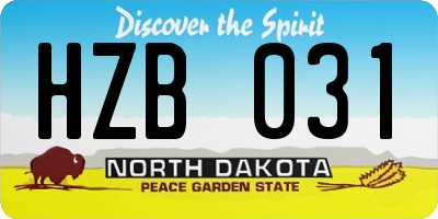 ND license plate HZB031