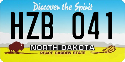 ND license plate HZB041