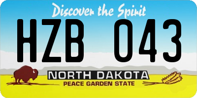 ND license plate HZB043