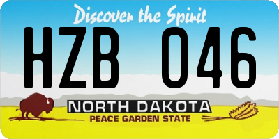 ND license plate HZB046