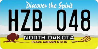ND license plate HZB048