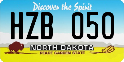 ND license plate HZB050