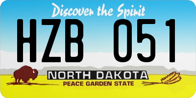 ND license plate HZB051