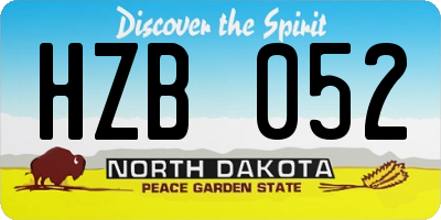 ND license plate HZB052