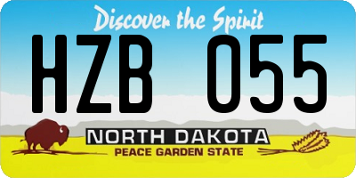ND license plate HZB055