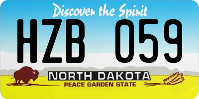 ND license plate HZB059