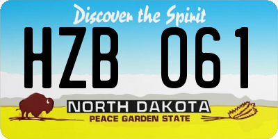 ND license plate HZB061