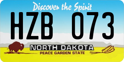ND license plate HZB073