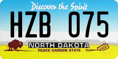 ND license plate HZB075