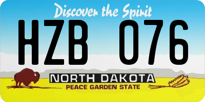 ND license plate HZB076