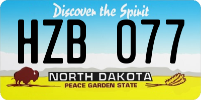 ND license plate HZB077