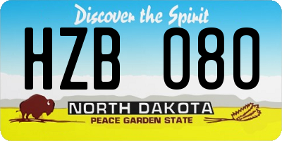 ND license plate HZB080