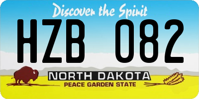 ND license plate HZB082