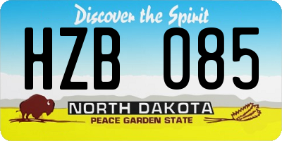 ND license plate HZB085