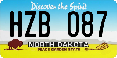 ND license plate HZB087
