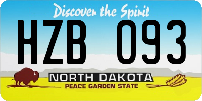 ND license plate HZB093