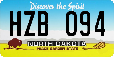 ND license plate HZB094
